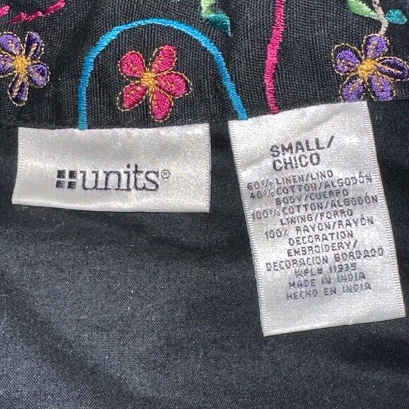 Units Women’s Paisley Floral Embroidered Jacket Black Size Small - Picture 5 of 5